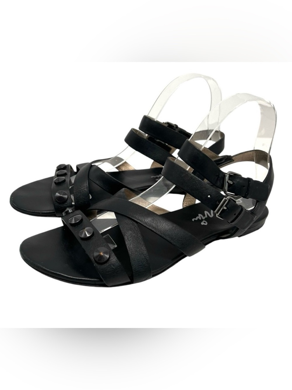 Lanvin Black Leather Studded Strappy Gladiator Sandals Womens 40
